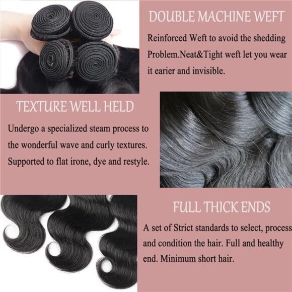 12A Human Hair Bundles 20 22 24 26 Inch Body Wave 100% Unprocessed Brazilian main image 6
